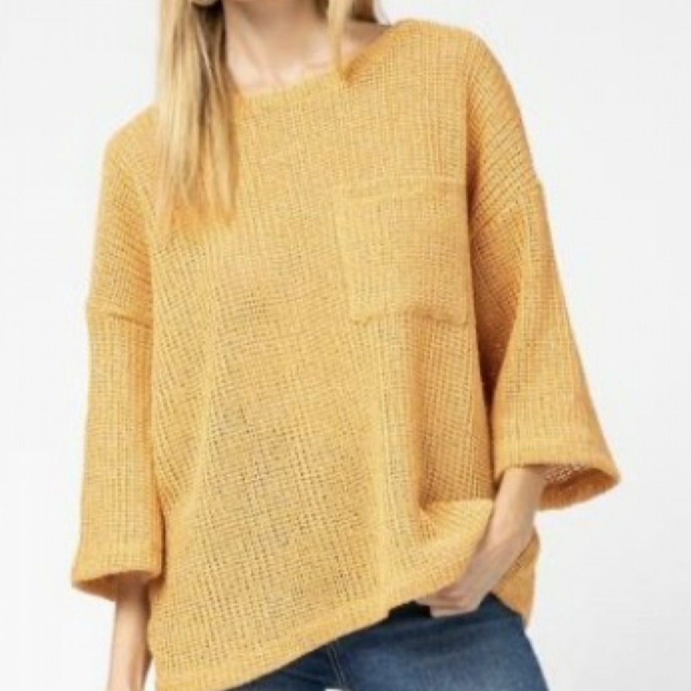 New with tags, mustard poncho top